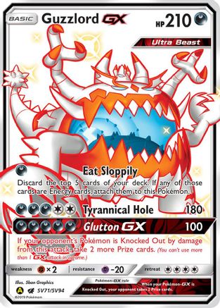 Guzzlord GX SV71/SV94 - Holofoil Hidden Fates Shiny Vault