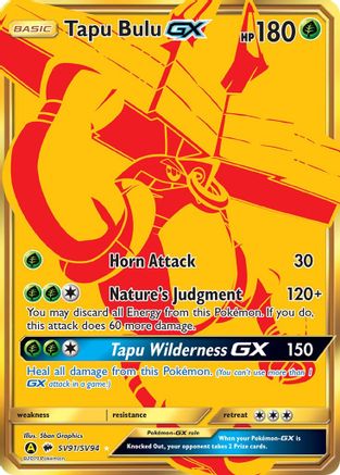 Tapu Bulu GX SV91 - Holofoil Hidden Fates Shiny Vault
