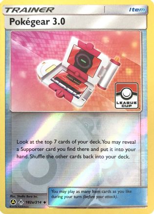 Pokegear 3.0 (League Cup) 182a/214 - Reverse Holofoil League & Championship Cards