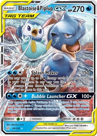 Blastoise & Piplup GX 038/236 - Holofoil SM Cosmic Eclipse