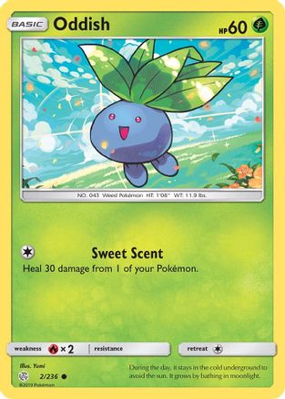 Oddish 002/236 - Reverse Holofoil SM Cosmic Eclipse