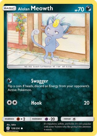 Alolan Meowth 128/236 SM Cosmic Eclipse