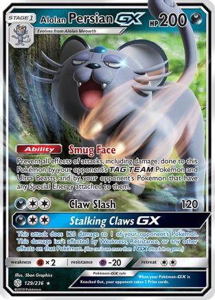 Alolan Persian GX 129/236 - Holofoil SM Cosmic Eclipse
