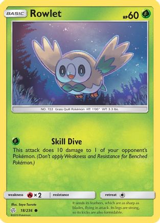 Rowlet 018/236 - Reverse Holofoil SM Cosmic Eclipse