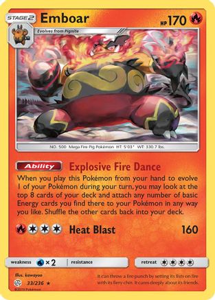 Emboar 033/236 - Reverse Holofoil SM Cosmic Eclipse