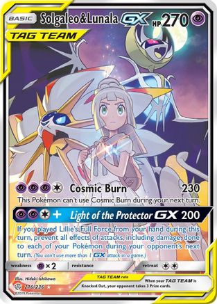 Solgaleo & Lunala GX (Full Art) 216/236 - Holofoil SM Cosmic Eclipse