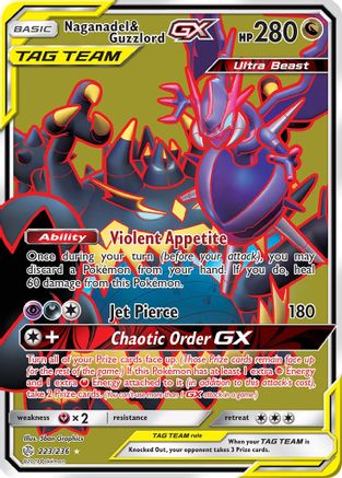 Naganadel & Guzzlord GX (Full Art) 223 - Holofoil SM Cosmic Eclipse