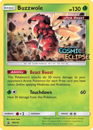 Buzzwole (Prerelease) SM218 - Holofoil SM Promos