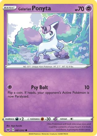 Galarian Ponyta 081/202 Sword & Shield Base Set
