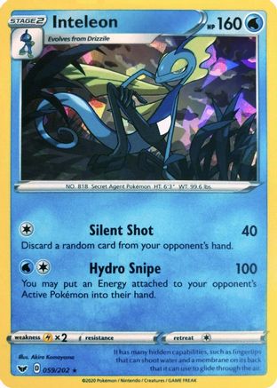 Inteleon (Cracked Ice Holo) 059/202 - Holofoil Deck Exclusives