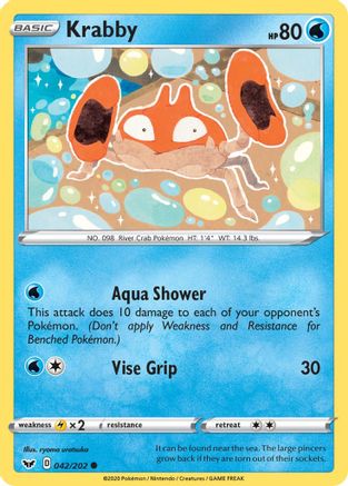 Krabby (042) (042) 042/202 - Reverse Holofoil Sword & Shield Base Set