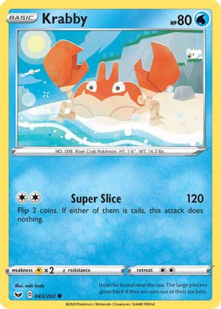 Krabby (043) (043) 043/202 - Reverse Holofoil Sword & Shield Base Set