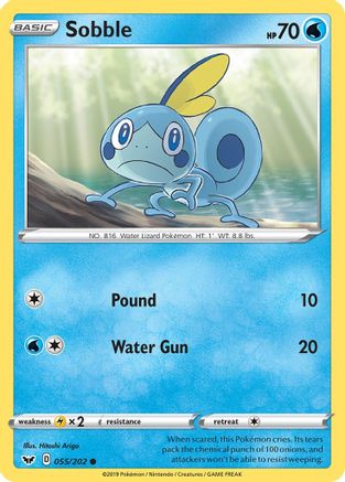 Sobble (055) (055) 055/202 - Reverse Holofoil Sword & Shield Base Set