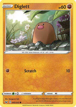 Diglett 092/202 Sword & Shield Base Set