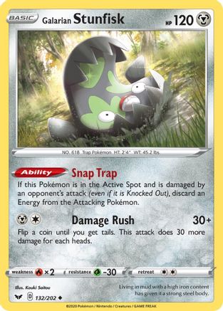 Galarian Stunfisk 132/202 - Reverse Holofoil Sword & Shield Base Set
