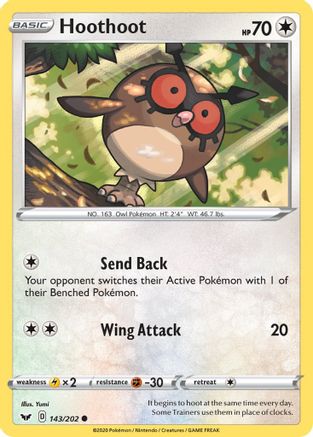 Hoothoot 143/202 Sword & Shield Base Set