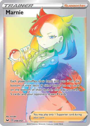 Marnie (Secret) 208/202 - Holofoil Sword & Shield Base Set