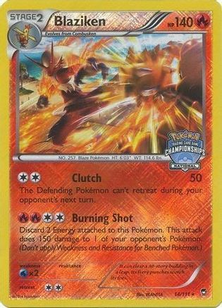 Blaziken (National Championships) 014/111 - Reverse Holofoil League & Championship Cards