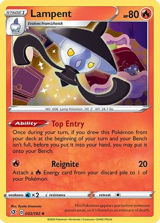 Lampent 032/192 - Reverse Holofoil Rebel Clash