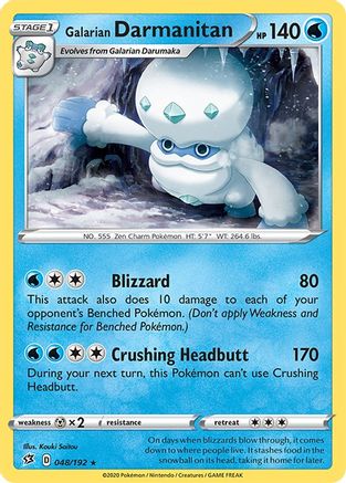 Galarian Darmanitan 048/192 - Reverse Holofoil Rebel Clash