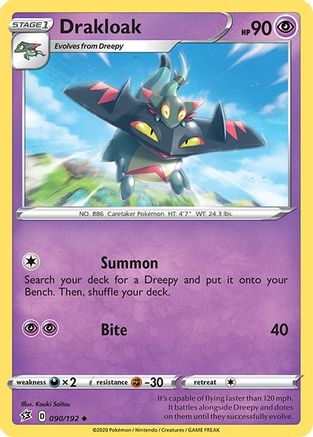 Drakloak 090/192 - Reverse Holofoil Rebel Clash