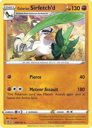 Galarian Sirfetch'd 095/192 - Reverse Holofoil Rebel Clash