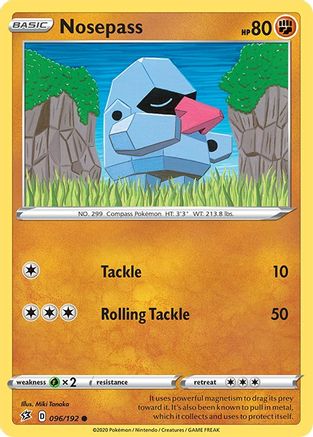 Nosepass 096/192 - Reverse Holofoil Rebel Clash