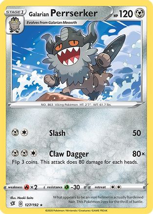 Galarian Perrserker 127/192 - Reverse Holofoil Rebel Clash
