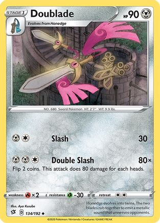 Doublade 134/192 - Reverse Holofoil Rebel Clash