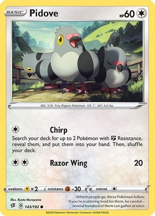 Pidove 143/192 - Reverse Holofoil Rebel Clash