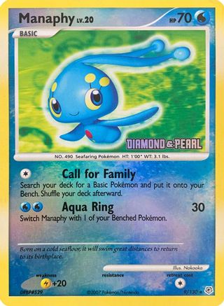 Manaphy 009/130 - Reverse Holofoil Burger King Promos