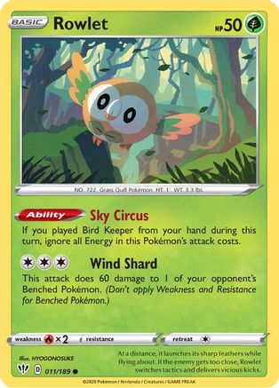 Rowlet 011/189 Darkness Ablaze