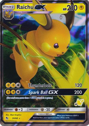 Raichu GX (#60 Pikachu Stamped) 020/68 - Holofoil Battle Academy