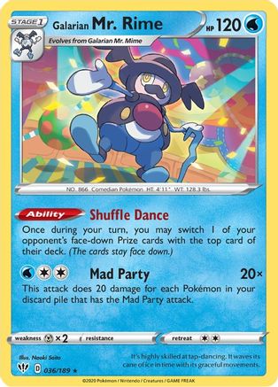 Galarian Mr. Rime 036/189 - Reverse Holofoil Darkness Ablaze