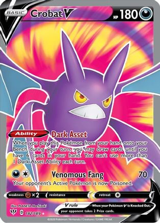 Crobat V (Full Art) 182/189 - Holofoil Darkness Ablaze