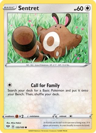 Sentret 135/189 - Reverse Holofoil Darkness Ablaze