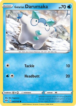 Galarian Darumaka 043/189 Darkness Ablaze