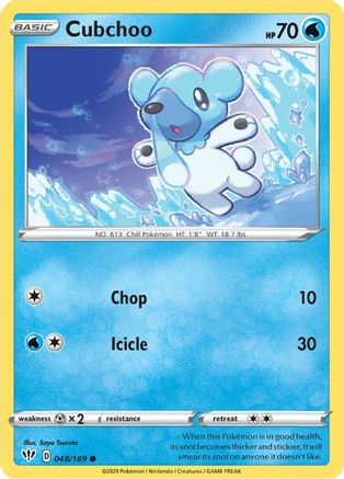 Cubchoo 048/189 - Reverse Holofoil Darkness Ablaze