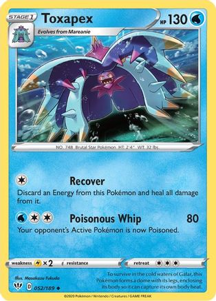 Toxapex 052/189 - Reverse Holofoil Darkness Ablaze