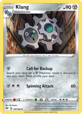 Klang 126/189 - Reverse Holofoil Darkness Ablaze