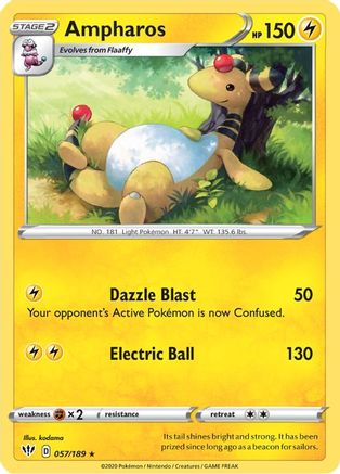 Ampharos 057/189 - Reverse Holofoil Darkness Ablaze