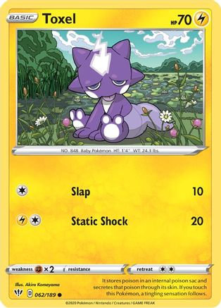 Toxel 062/189 - Reverse Holofoil Darkness Ablaze