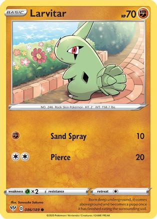 Larvitar 086/189 Darkness Ablaze