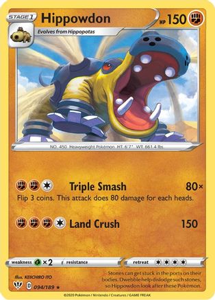 Hippowdon 094/189 - Reverse Holofoil Darkness Ablaze