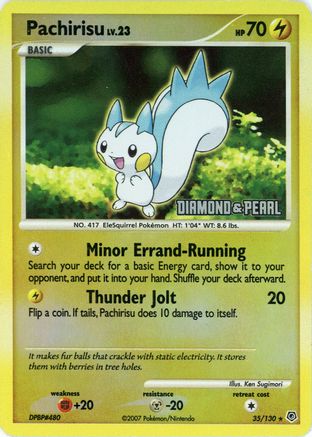 Pachirisu 035/130 - Reverse Holofoil Burger King Promos