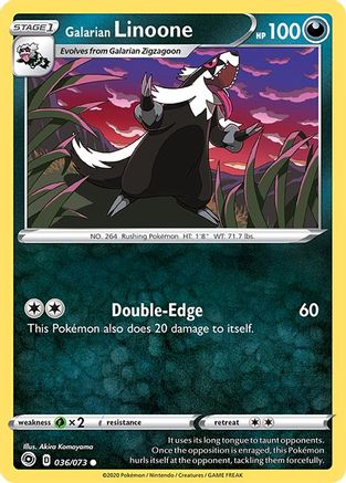 Galarian Linoone 036/73 - Reverse Holofoil Champions Path