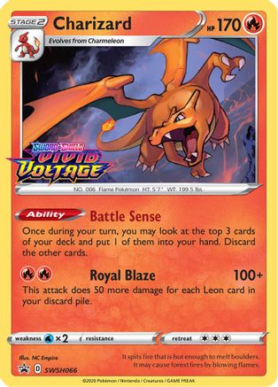 Charizard (Prerelease) SWSH066 - Holofoil SWSH Sword & Shield Promo Cards