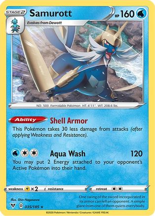 Samurott 035/185 - Reverse Holofoil Vivid Voltage