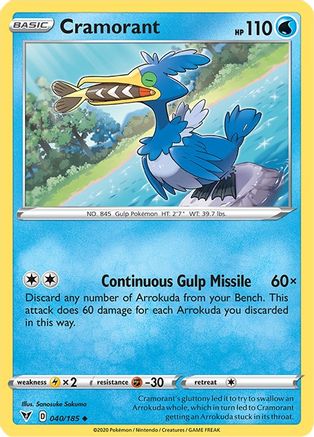 Cramorant 040/185 - Reverse Holofoil Vivid Voltage