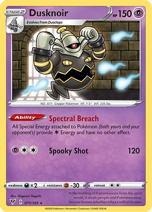 Dusknoir 071/185 - Reverse Holofoil Vivid Voltage